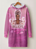 "Imani" Wild Rose Hoodie Dress