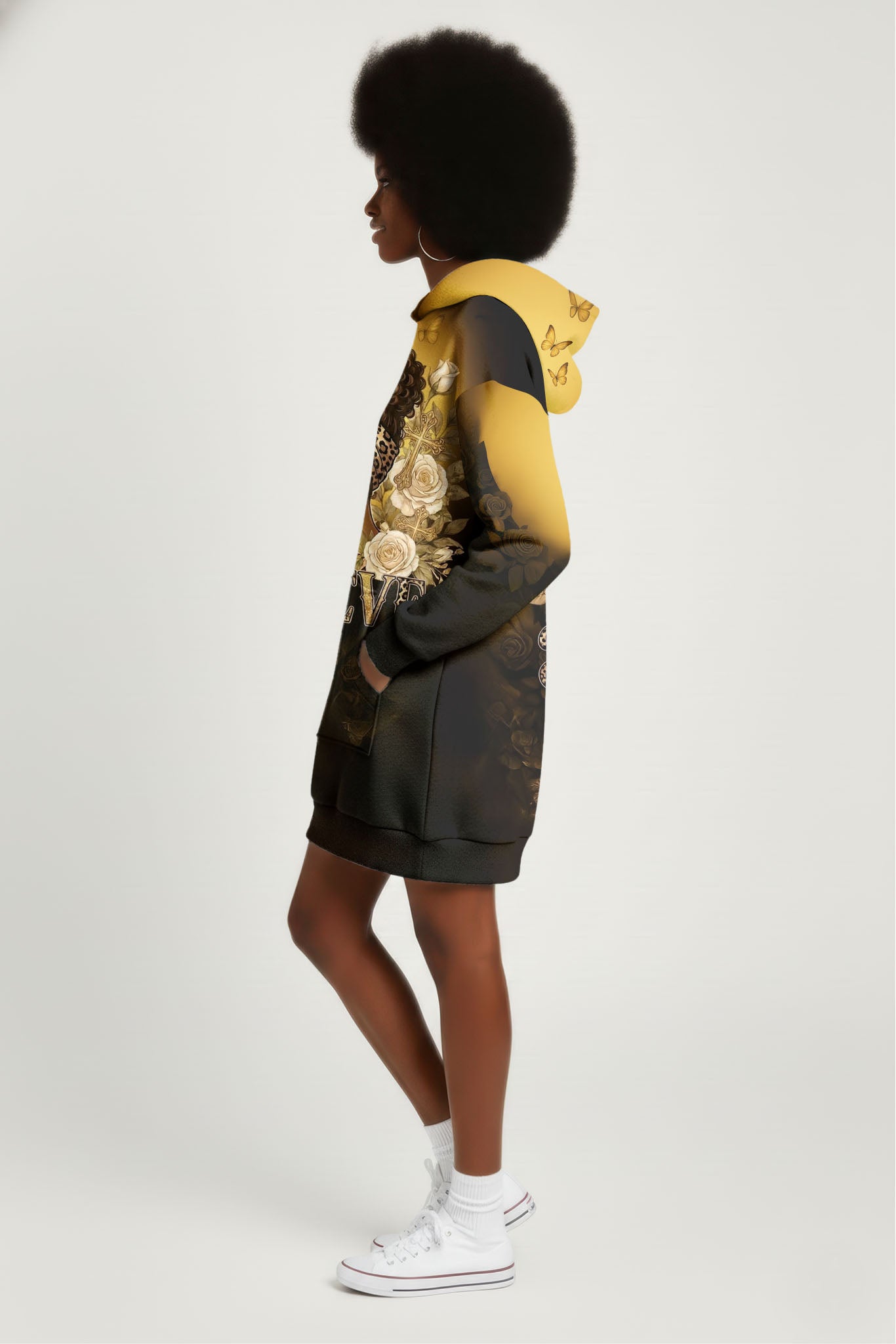 "Imani" Amber Hoodie Dress