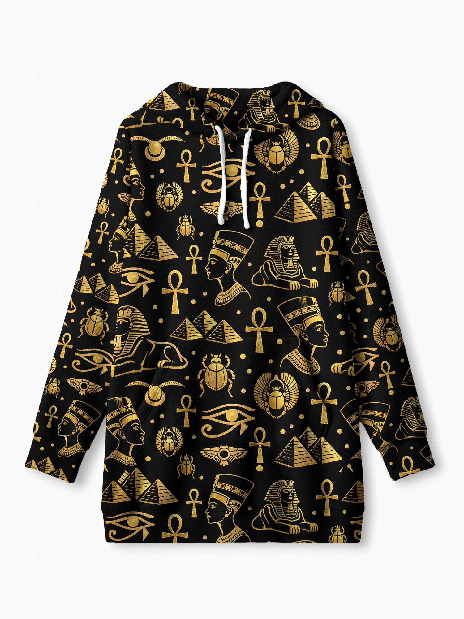 "Nefertiti" Black Gold Blanket Hoodie