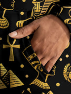"Nefertiti" Black Gold Hoodie Dress
