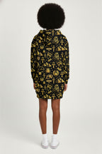 "Nefertiti" Black Gold Hoodie Dress