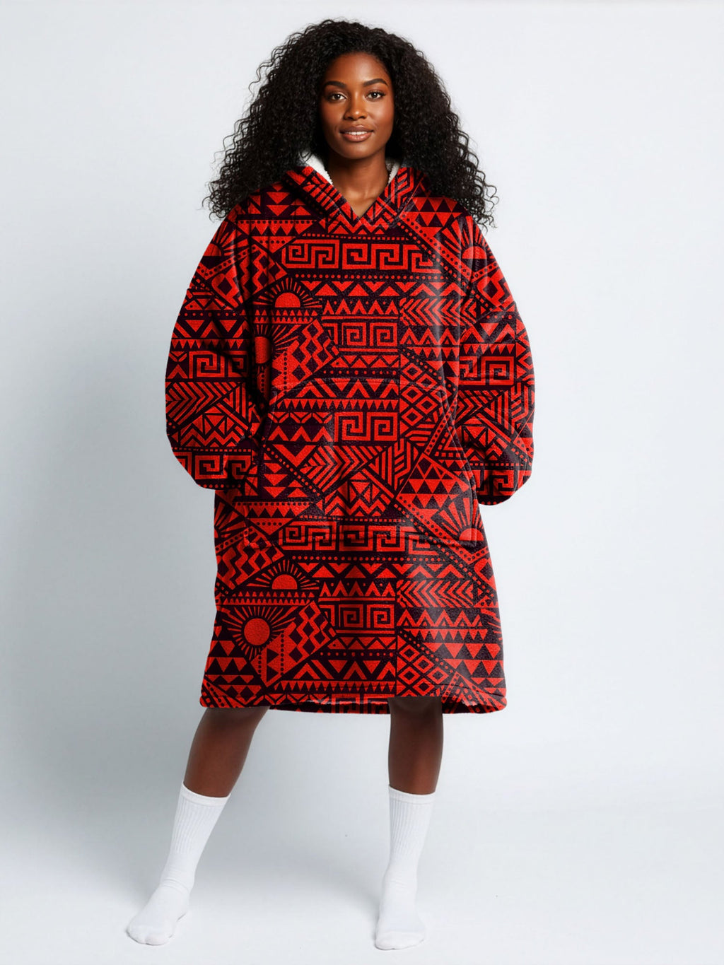 "Shaka" Burgundy Blanket Hoodie
