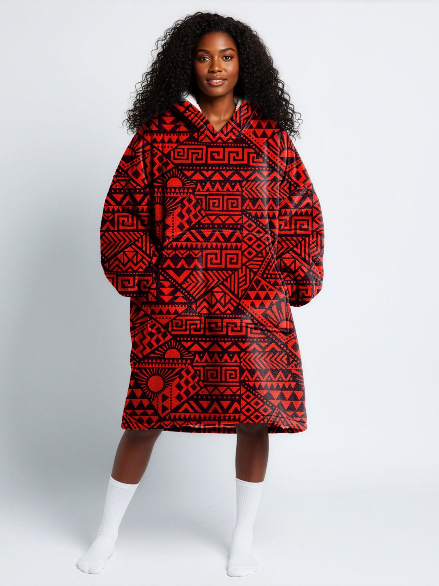 "Shaka" Burgundy Blanket Hoodie