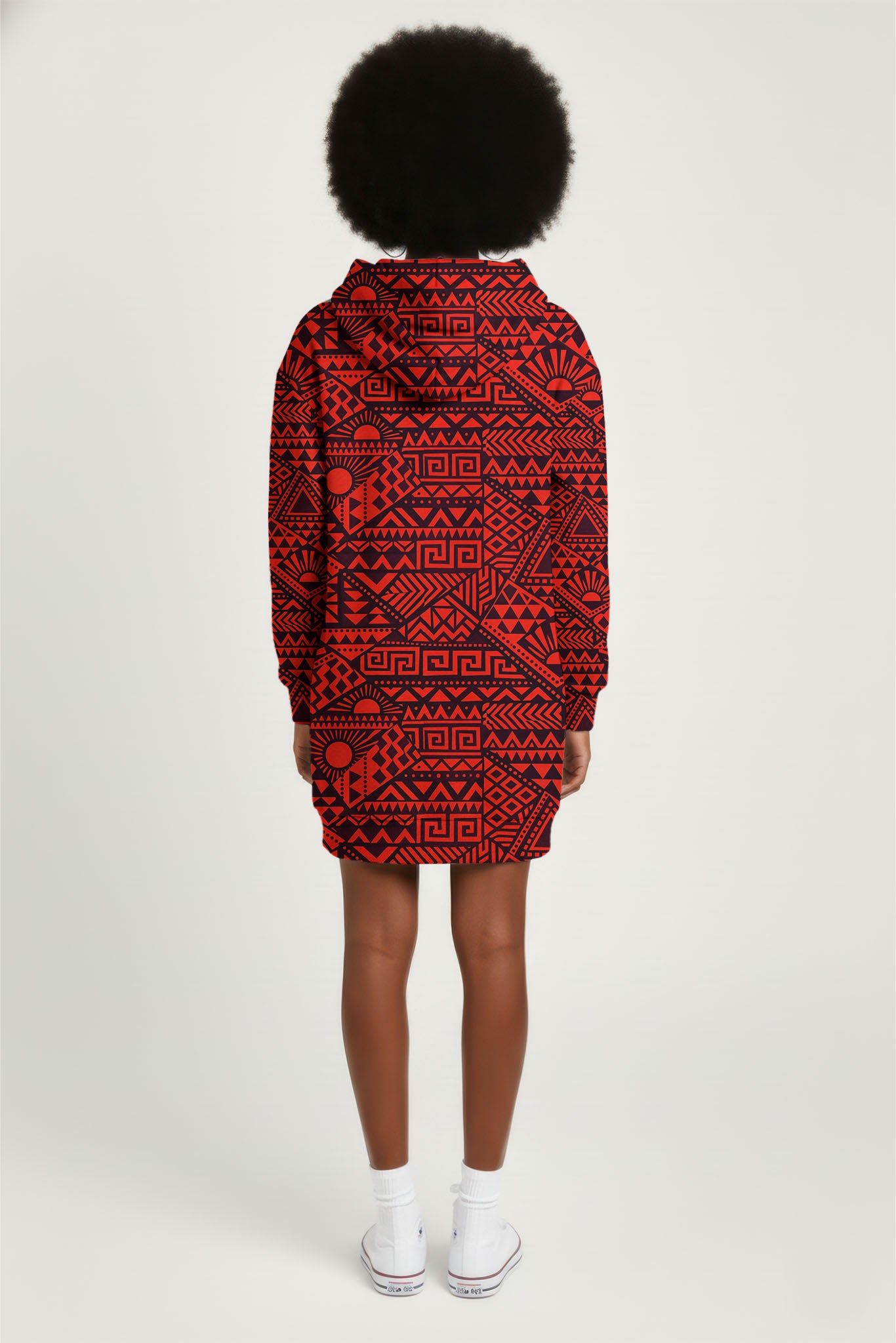 "Shaka" Burgundy Hoodie Dress