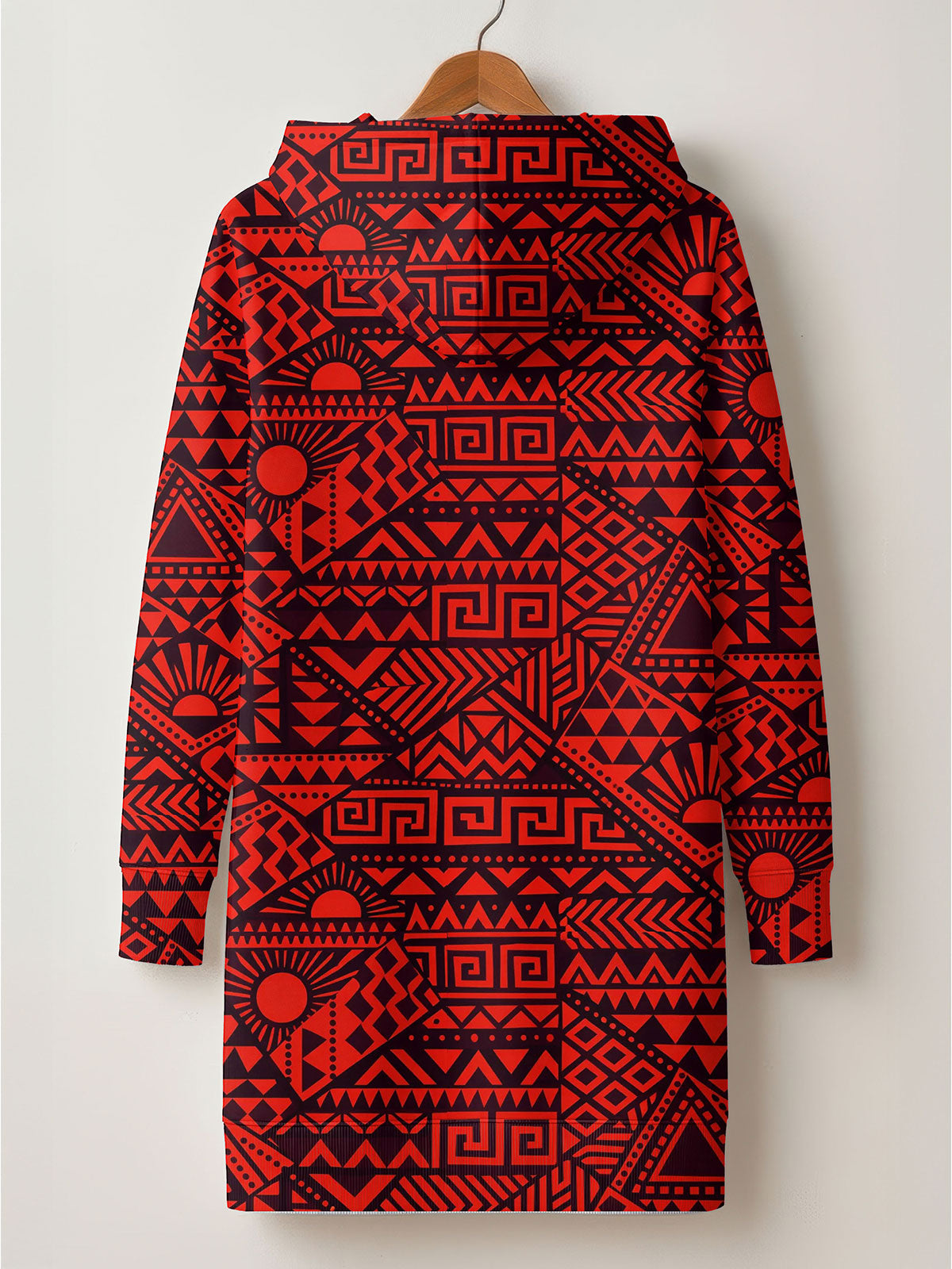 "Shaka" Burgundy Hoodie Dress