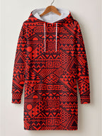 "Shaka" Burgundy Hoodie Dress