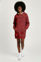 "Shaka" Burgundy Hoodie Dress
