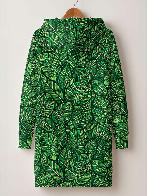 "Asili" Emerald Hoodie Dress
