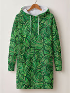 "Asili" Emerald Hoodie Dress