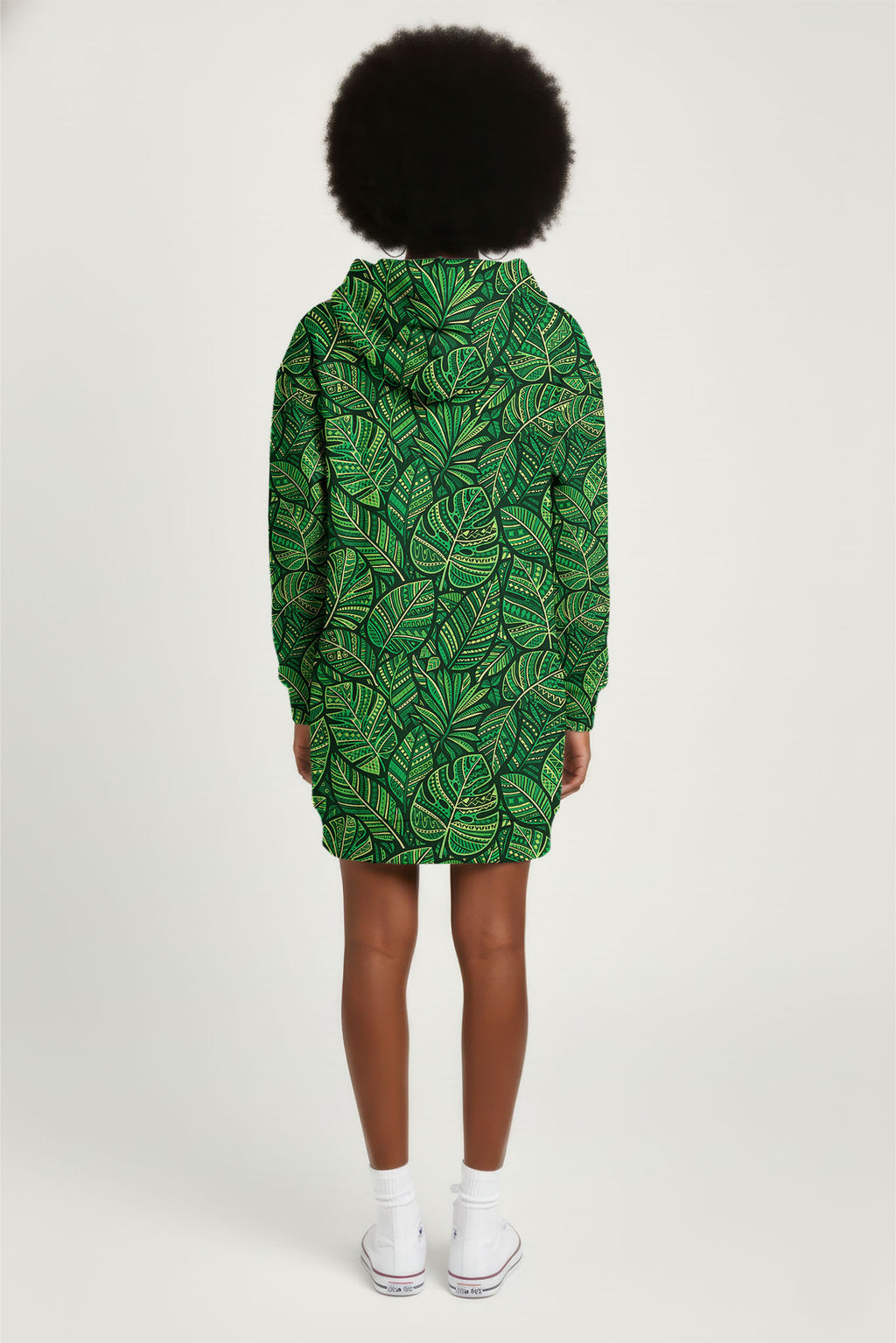 "Asili" Emerald Hoodie Dress
