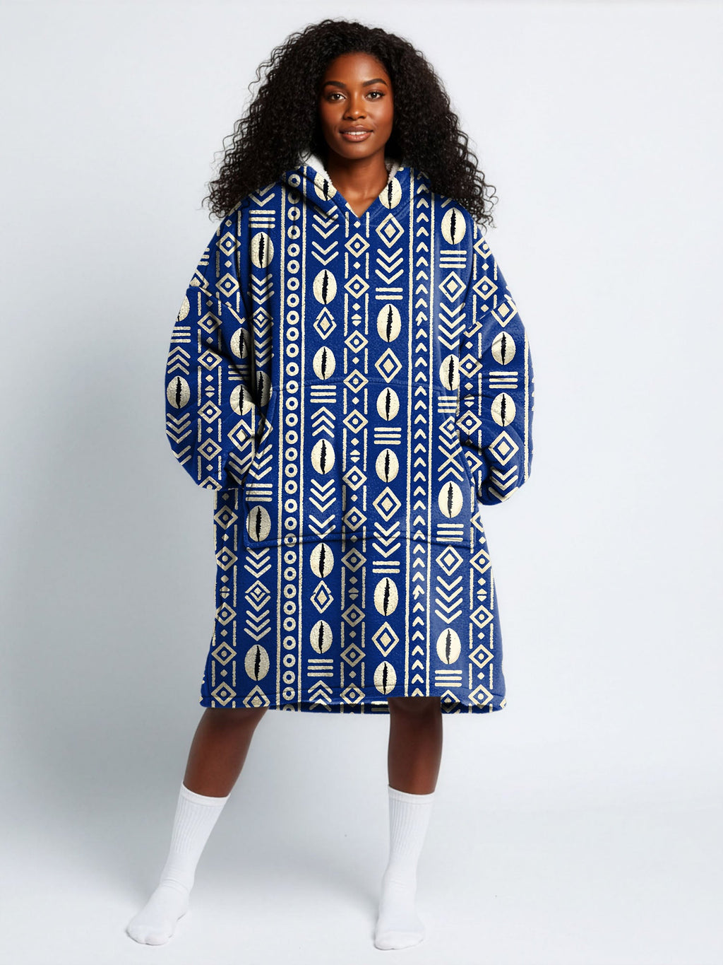 "Oshun" Royal Blue Blanket Hoodie