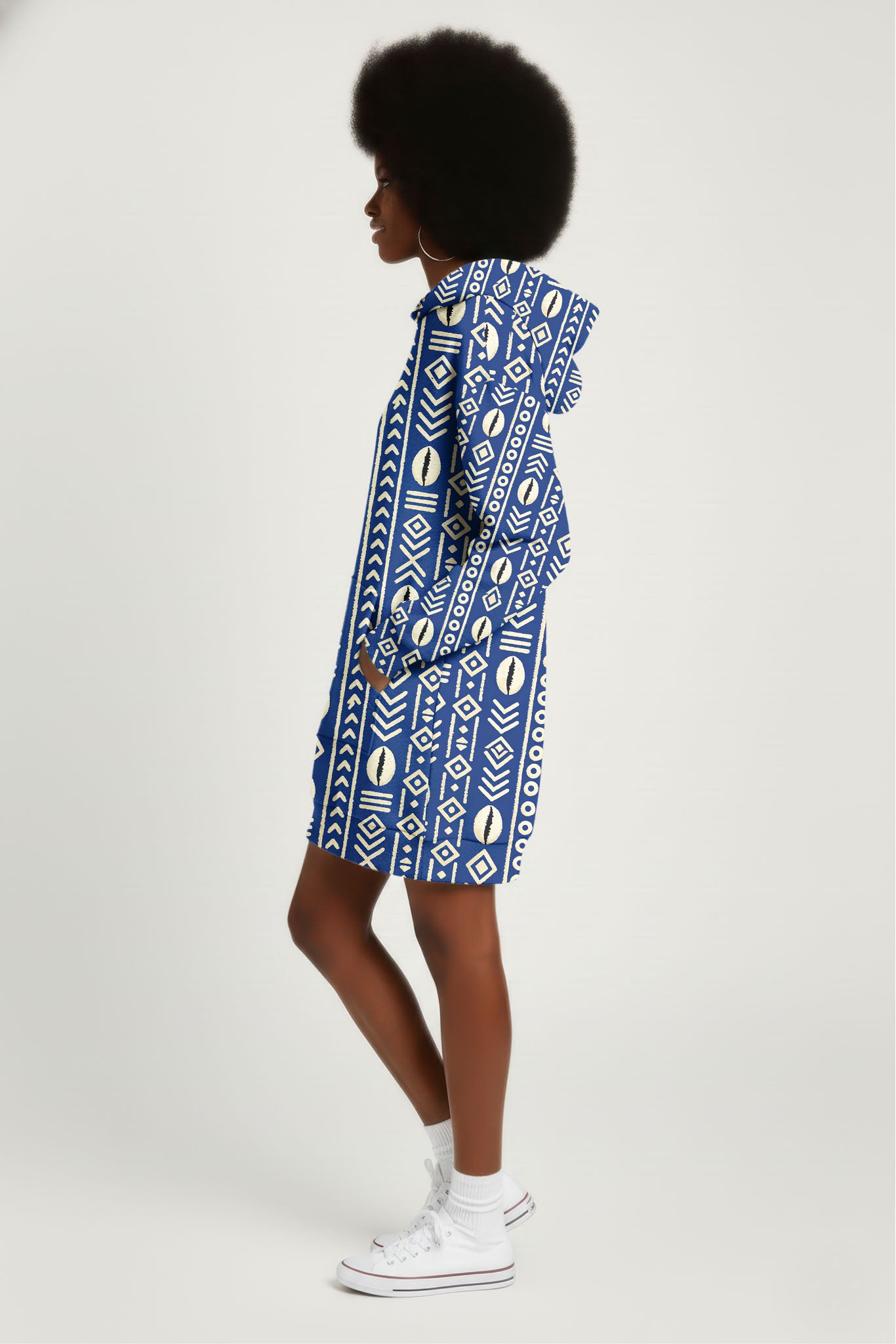 "Oshun" Royal Blue Hoodie Dress