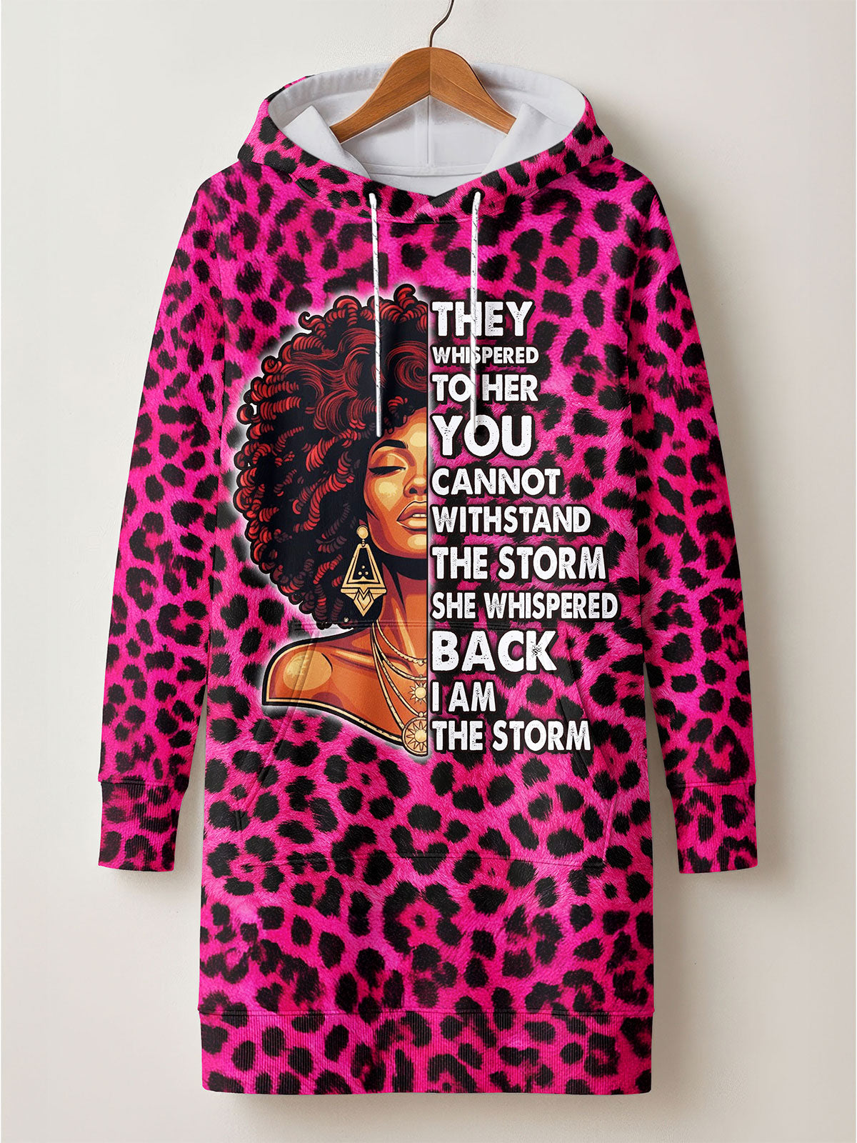 "Unstoppable" Pink Leopard Hoodie Dress