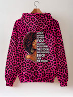 "Unstoppable" Pink Leopard Zip Hoodie