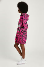 "Unstoppable" Pink Leopard Hoodie Dress
