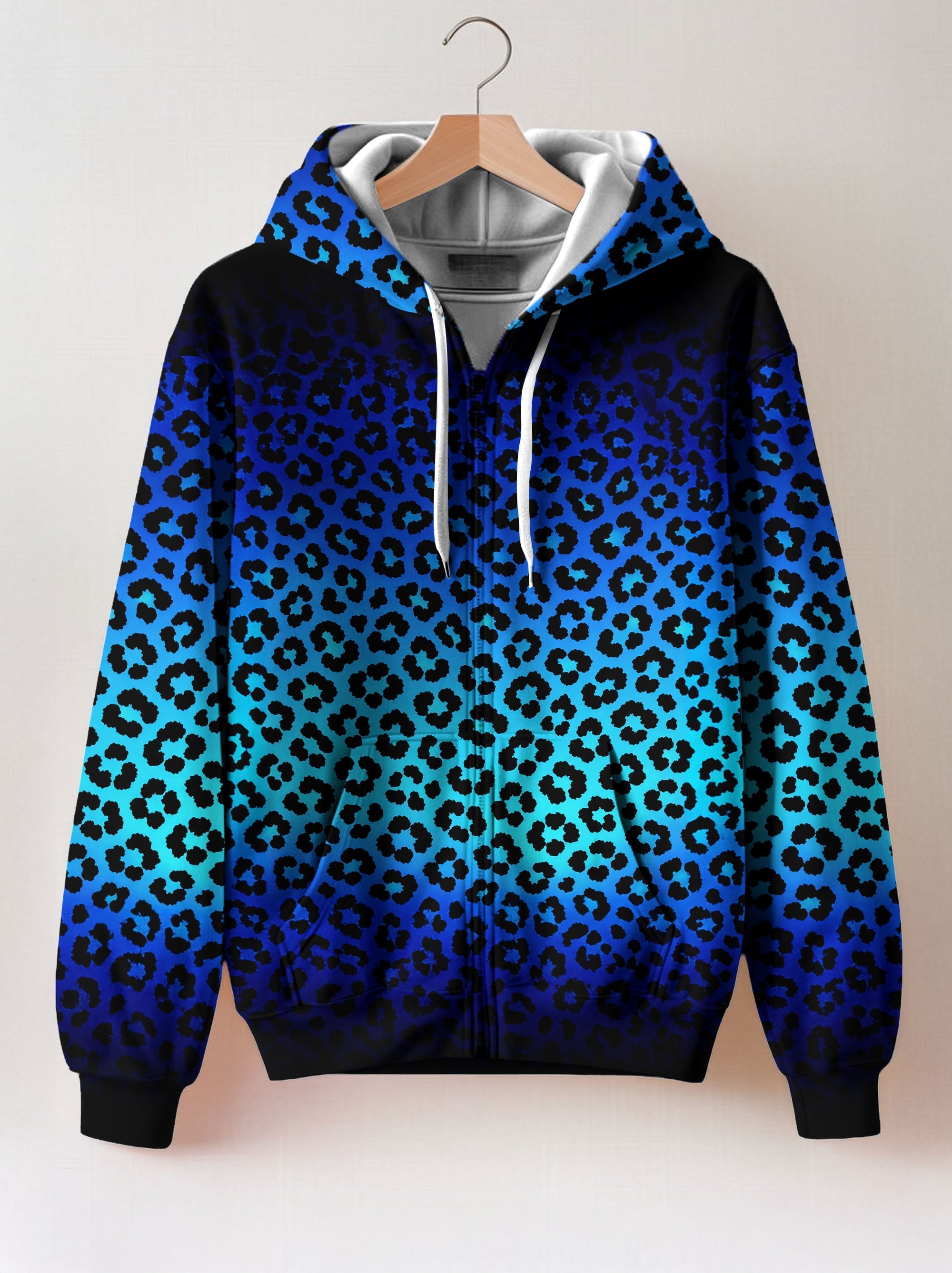"Unstoppable" Sapphire Leopard Zip Hoodie