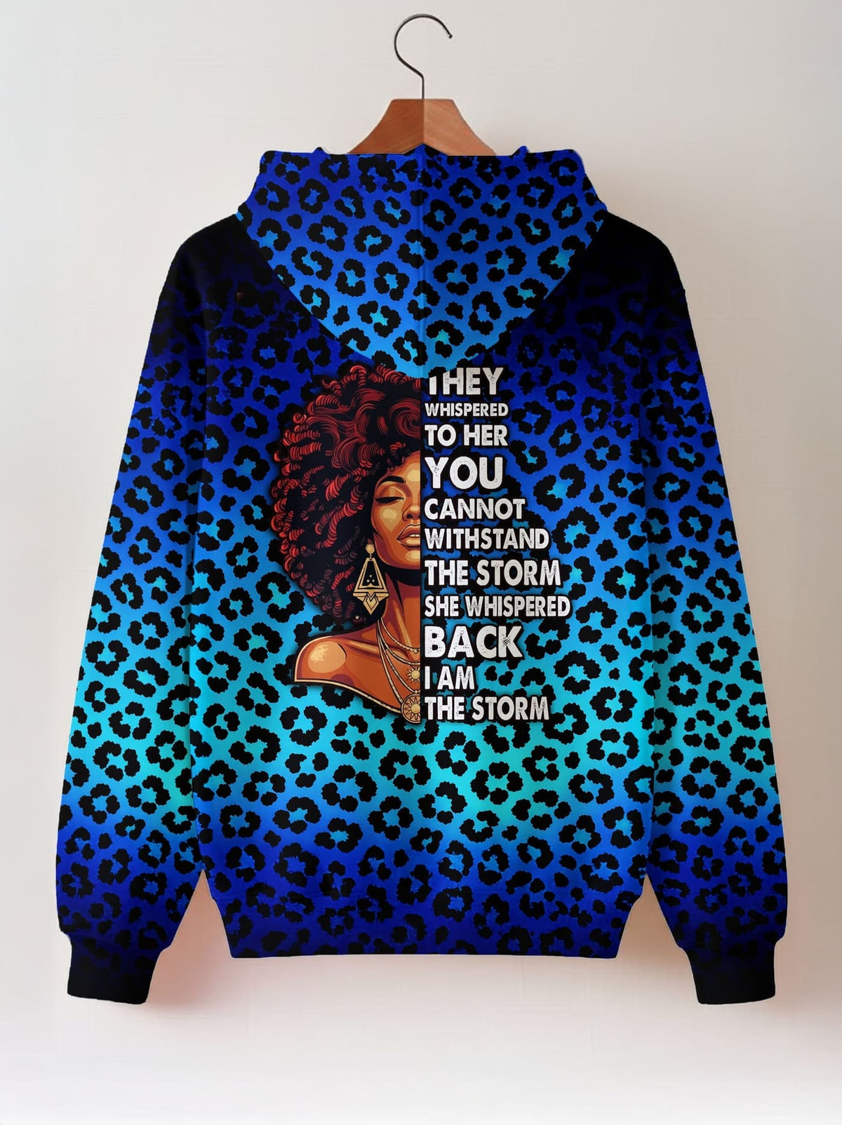 "Unstoppable" Sapphire Leopard Zip Hoodie