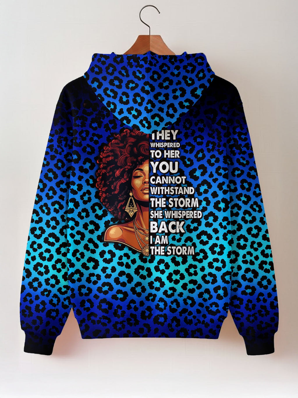 "Unstoppable" Sapphire Leopard Zip Hoodie