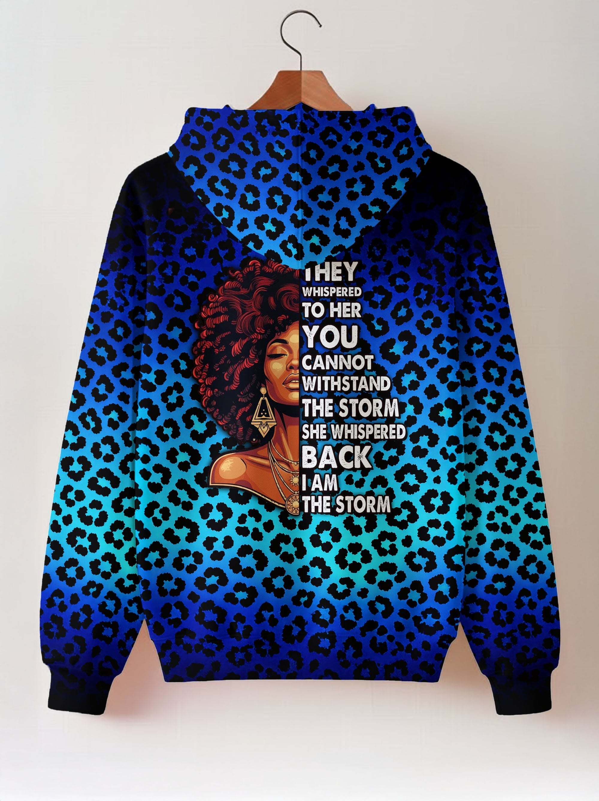 "Unstoppable" Sapphire Leopard Zip Hoodie