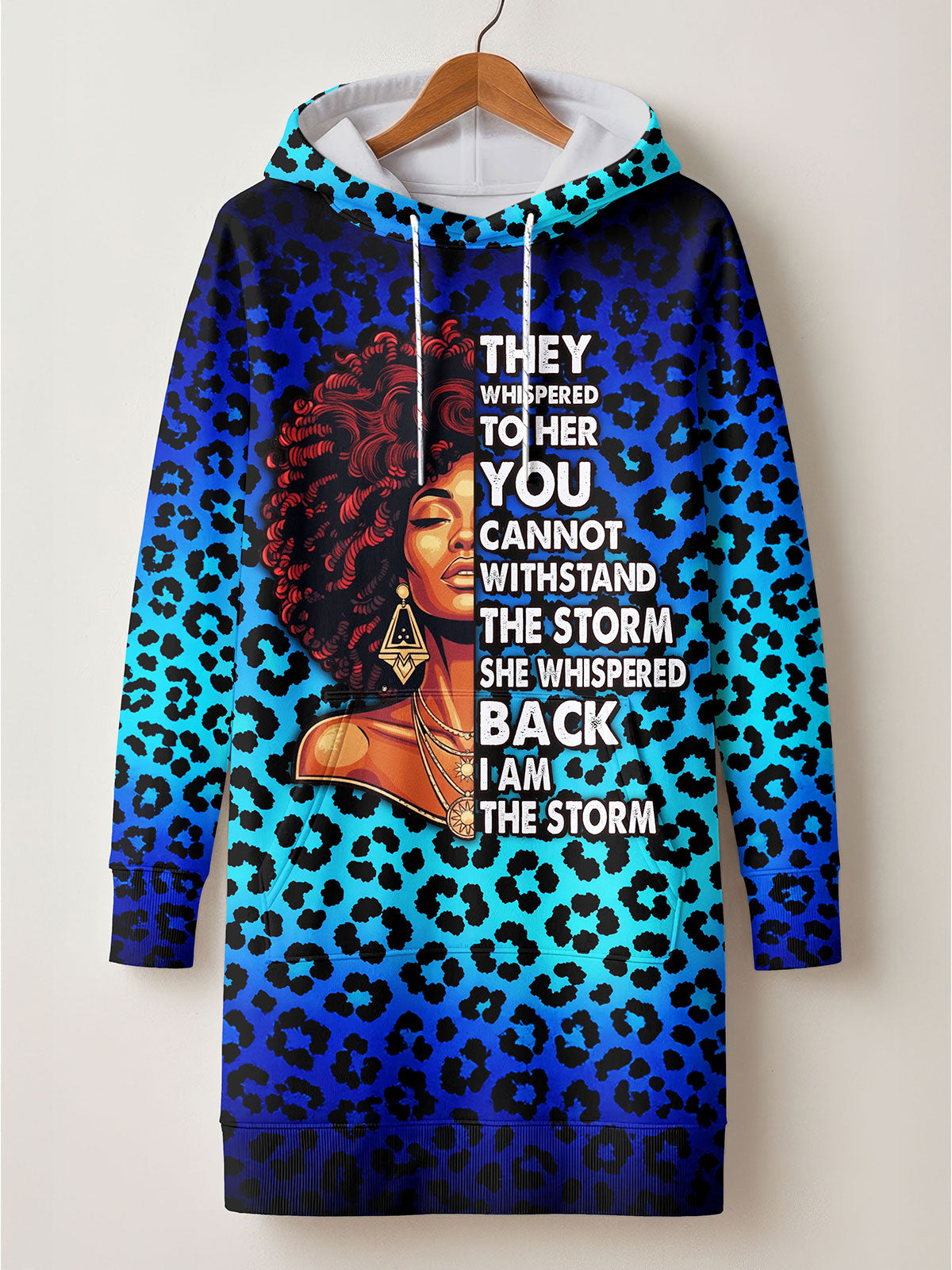 "Unstoppable" Sapphire Leopard Hoodie Dress