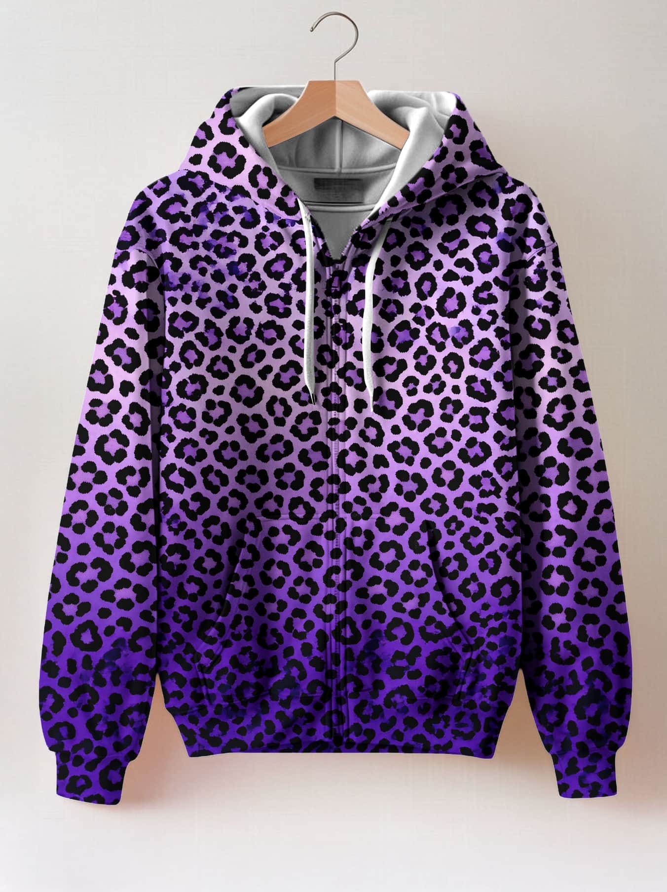 "Unstoppable" Amethyst Leopard Zip Hoodie