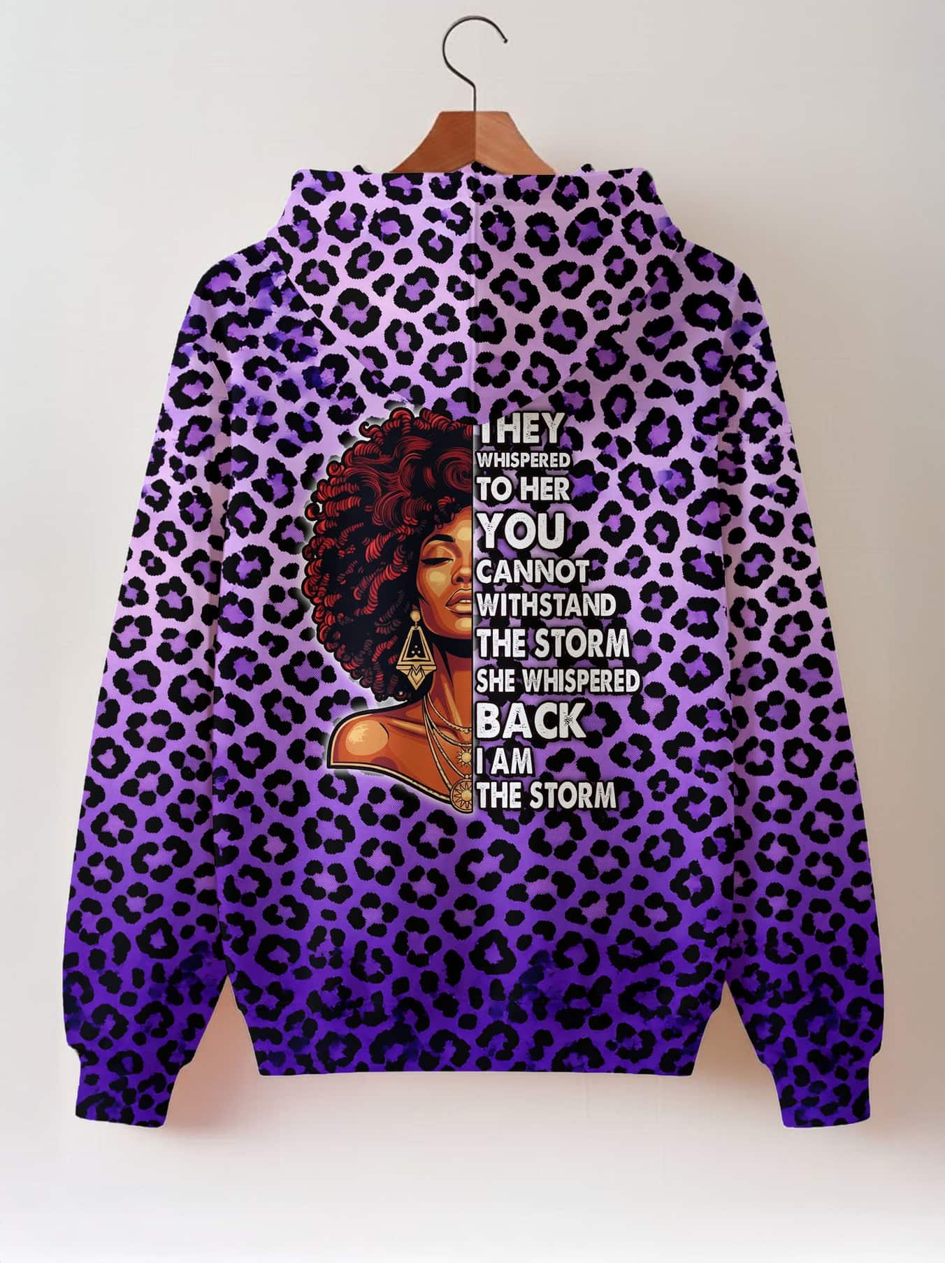 "Unstoppable" Amethyst Leopard Zip Hoodie