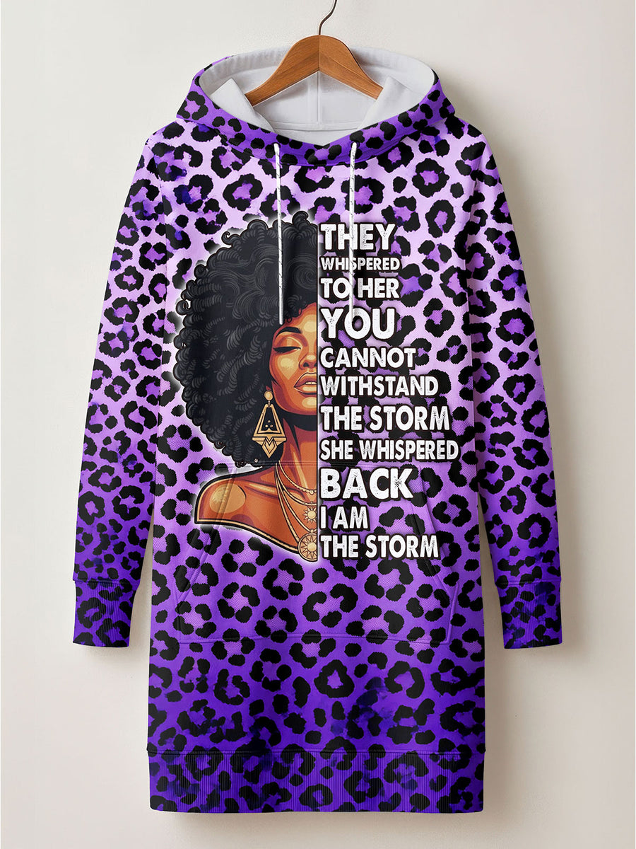 Unstoppable Amethyst Leopard hoodie dress and leggings, photo 2