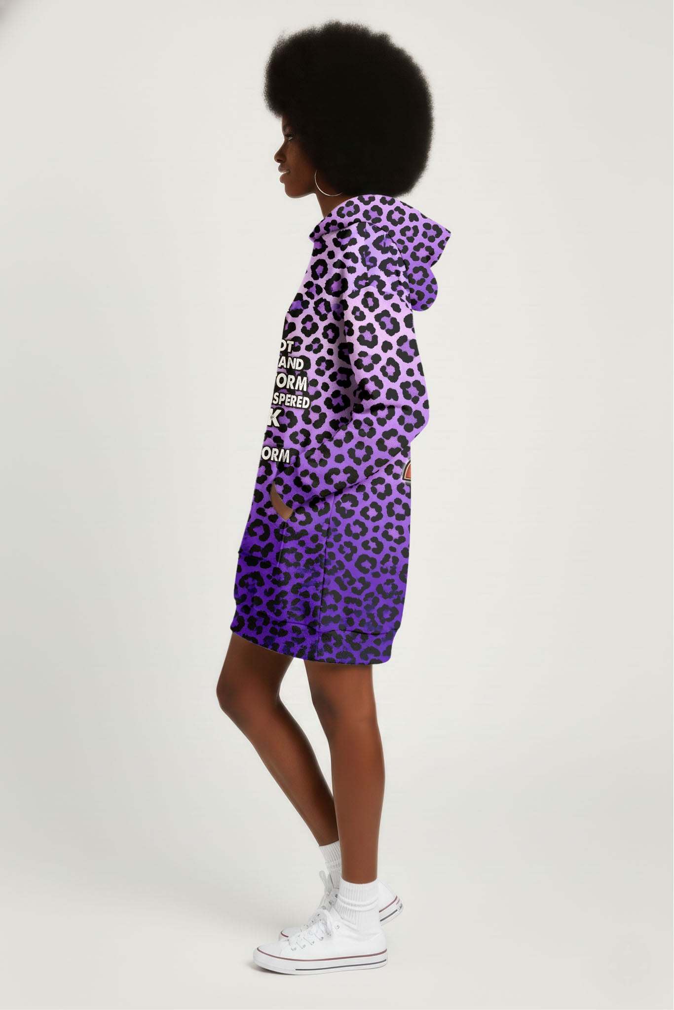 "Unstoppable" Amethyst Leopard Hoodie Dress