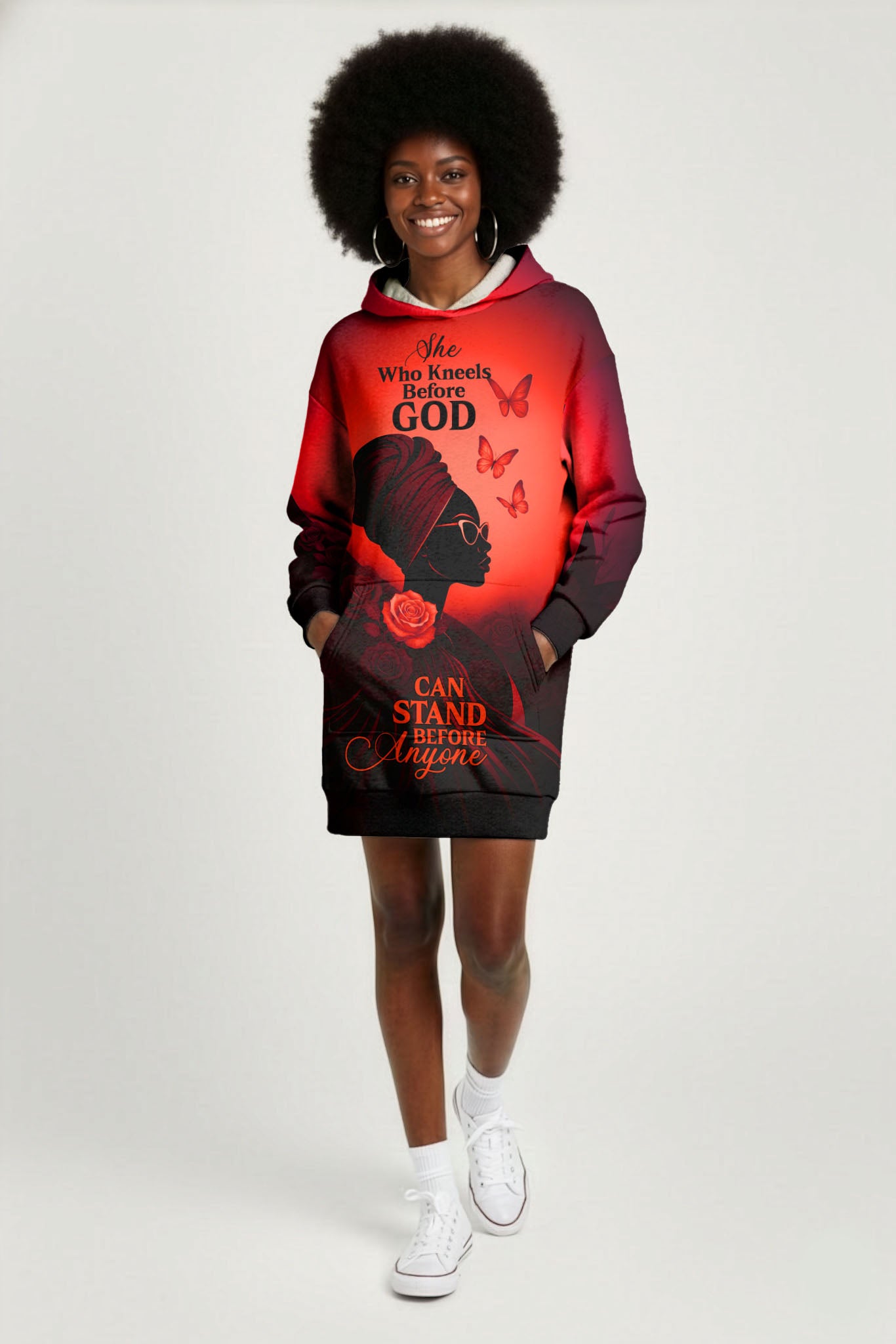 "Selah" Red Hoodie Dress