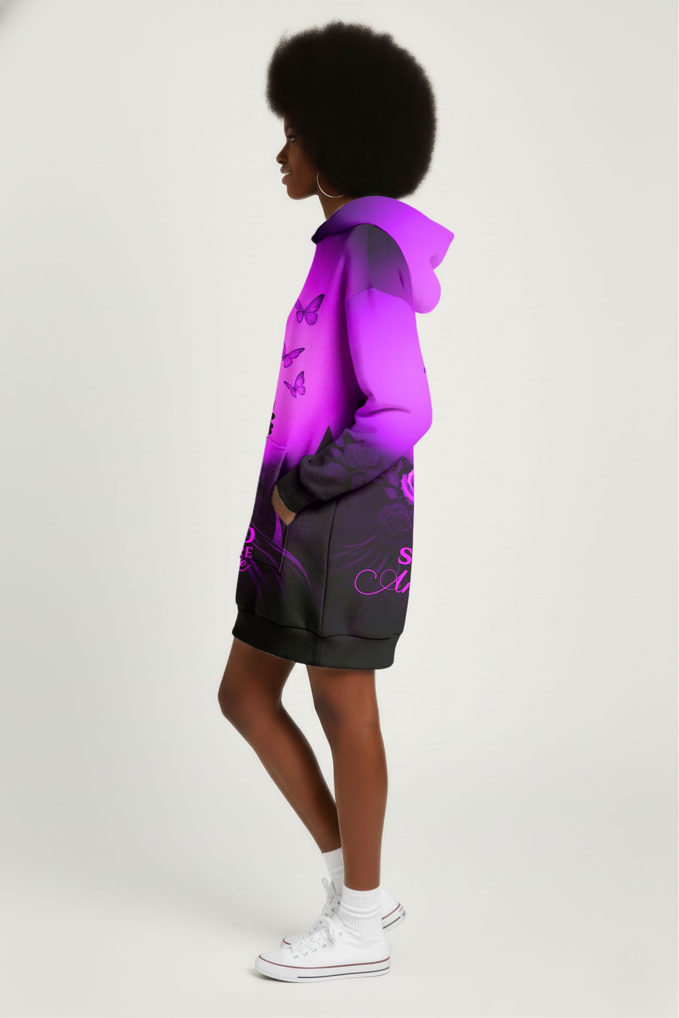 "Selah" Purple Hoodie Dress