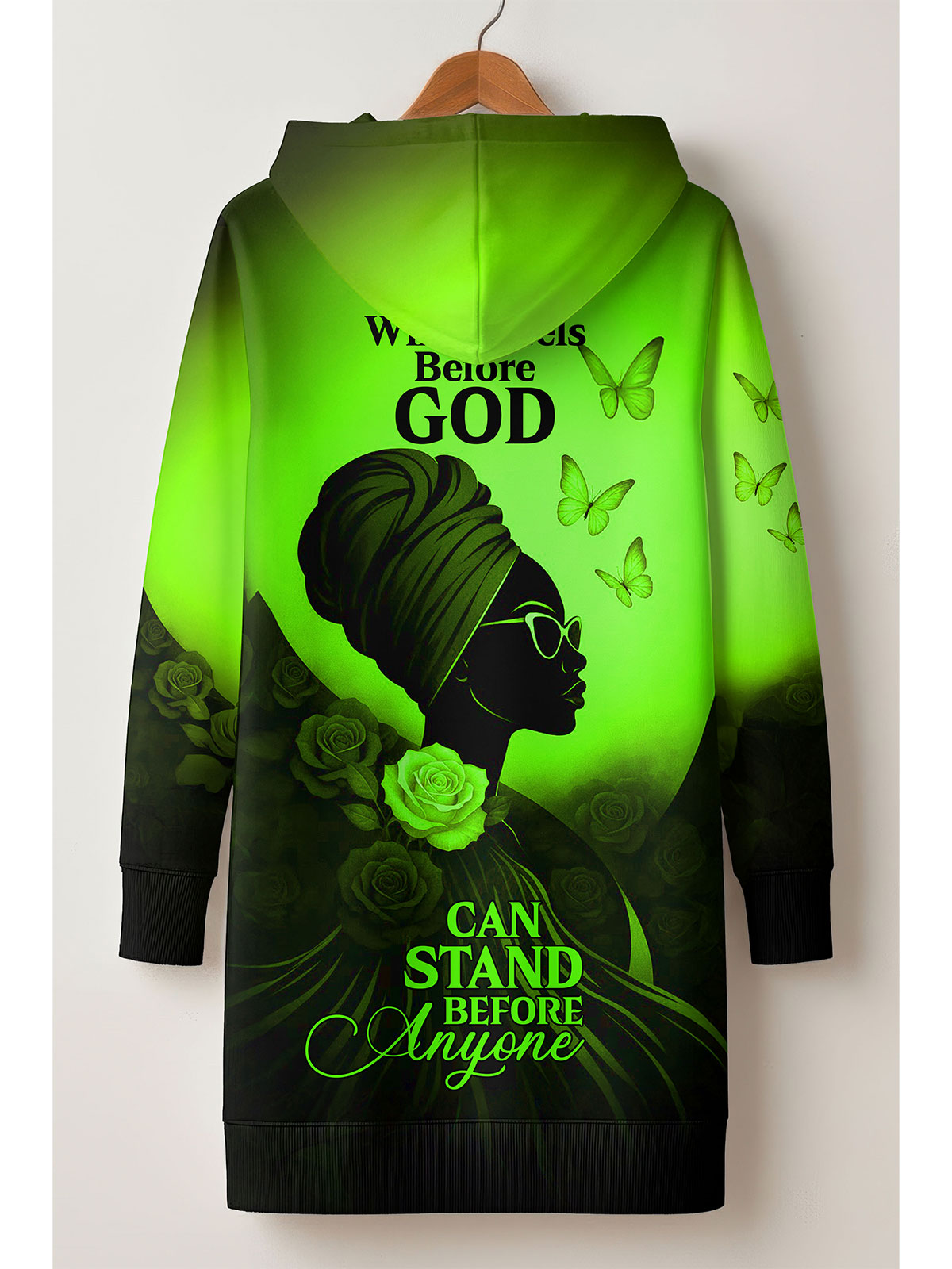 "Selah" Green Hoodie Dress