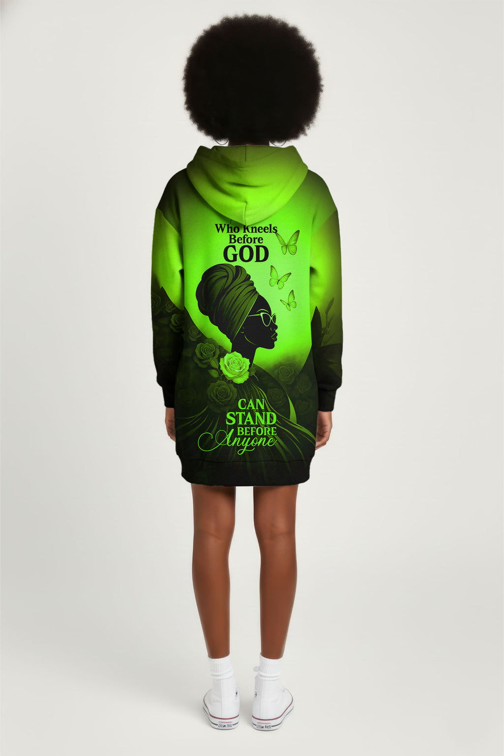 "Selah" Green Hoodie Dress