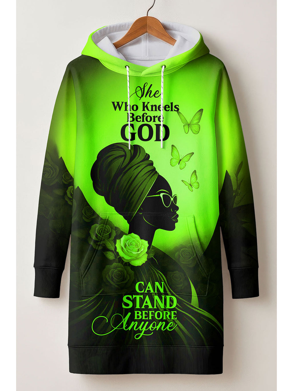 "Selah" Green Hoodie Dress