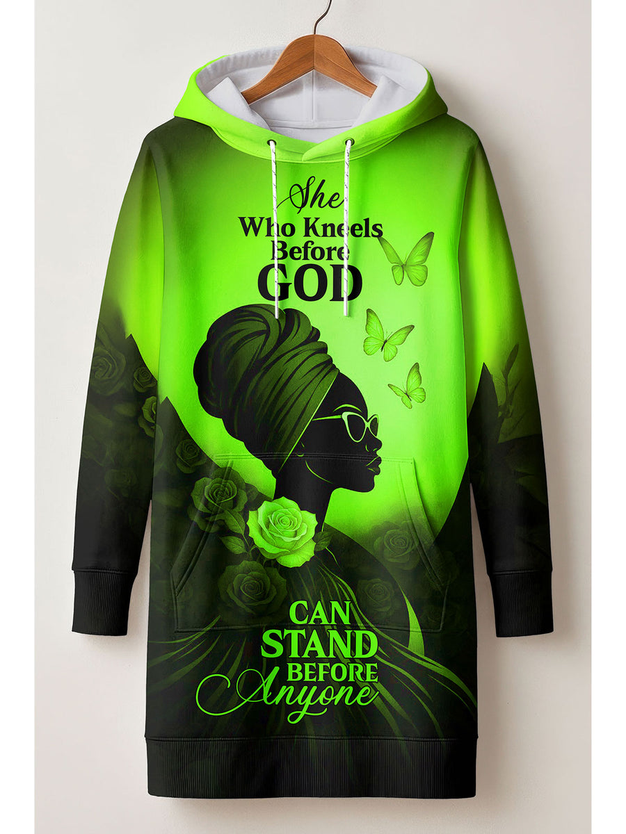 Selah Green hoodie dress and leggings, photo 2