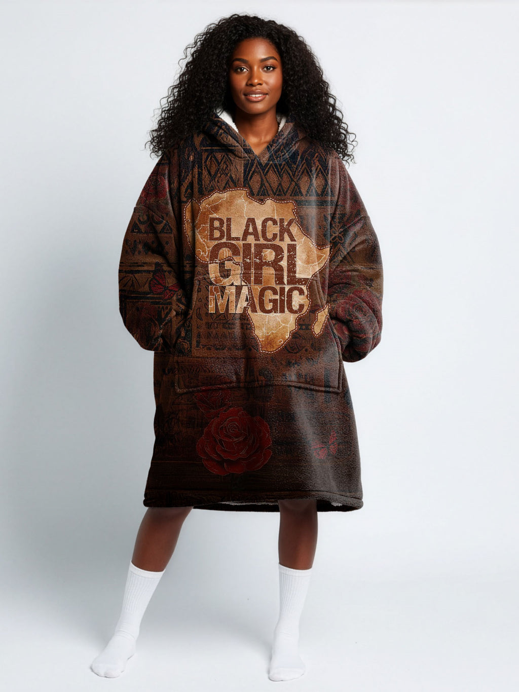 Black Girl Magic Blanket Hoodie