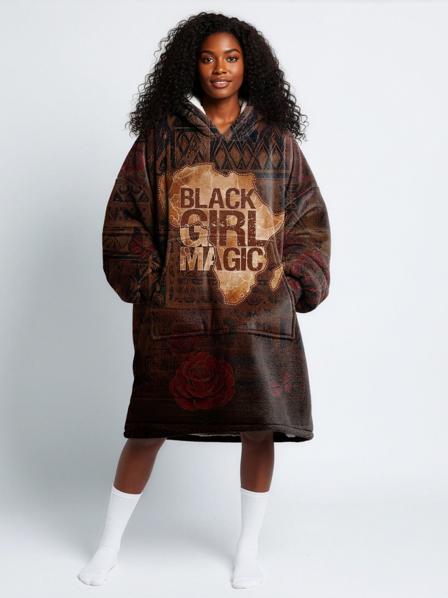Black Girl Magic Blanket Hoodie