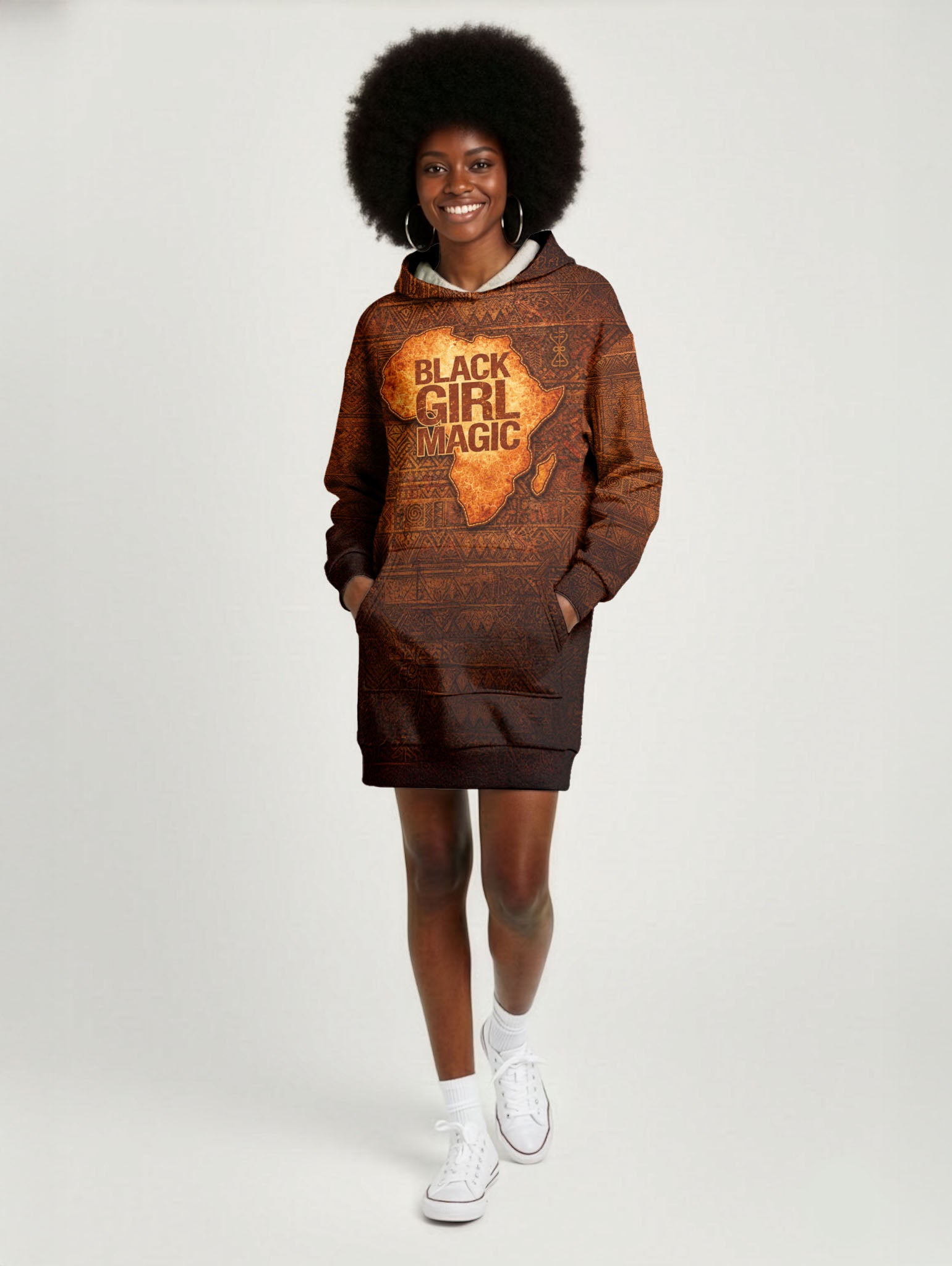 Black Girl Magic Hoodie Dress