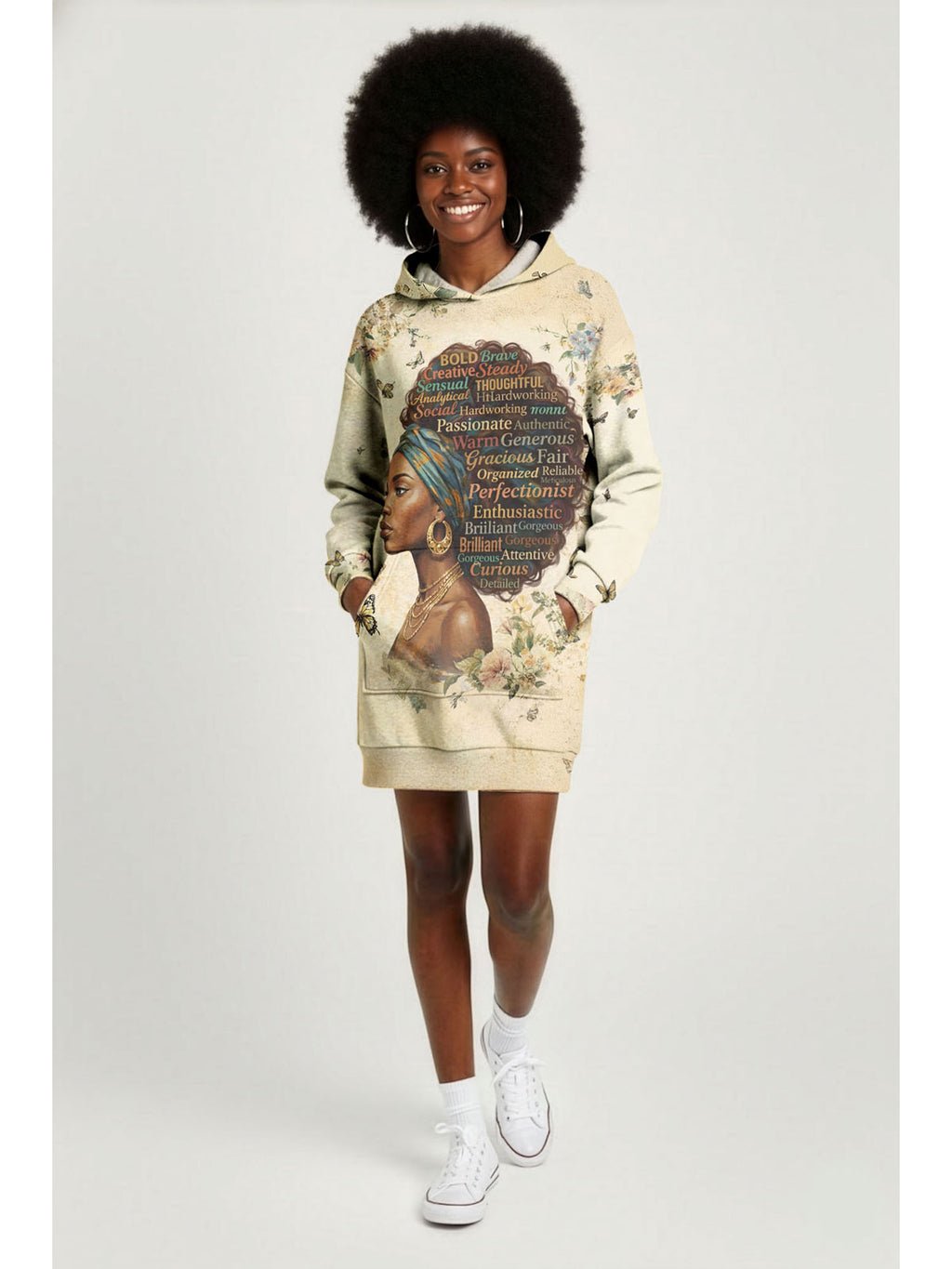 Gorgeous Black Queen Hoodie Dress