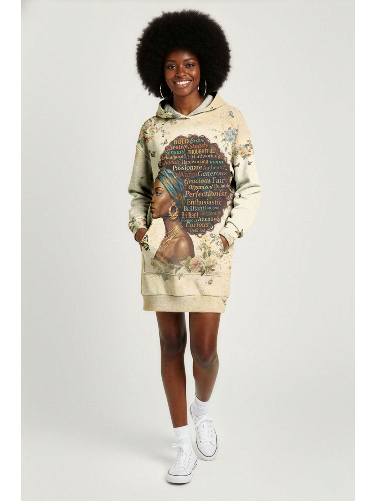 Gorgeous Black Queen Hoodie Dress
