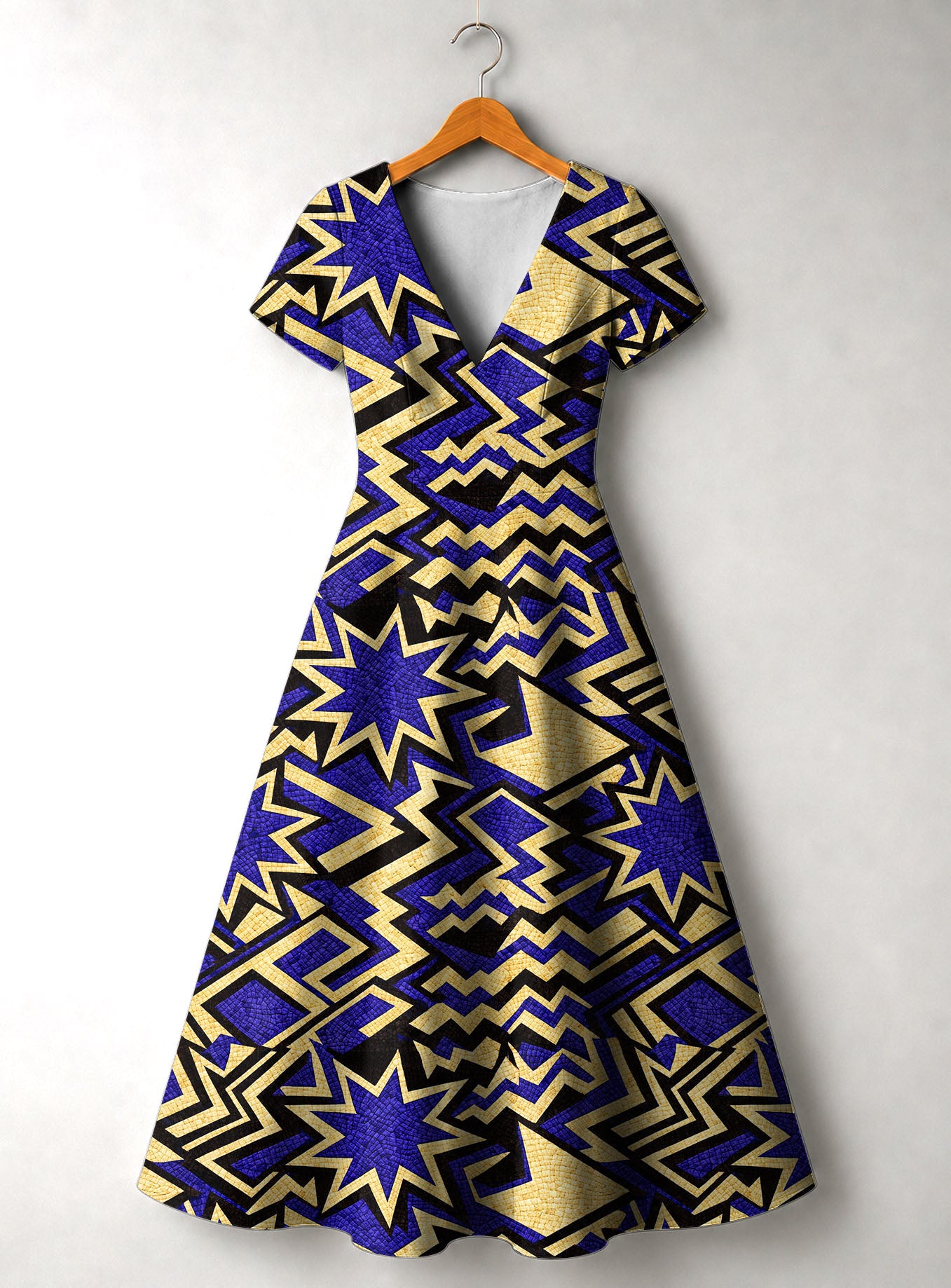 Royal Blue Sheba Short Sleeve Maxi Dress