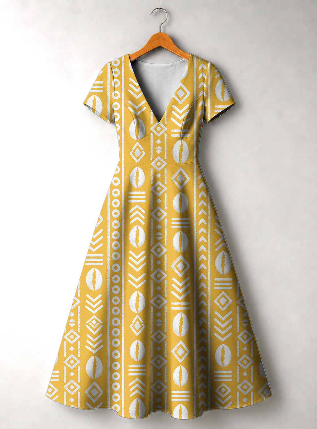 "Oshun Dhahabu" Short Sleeve Maxi Dress