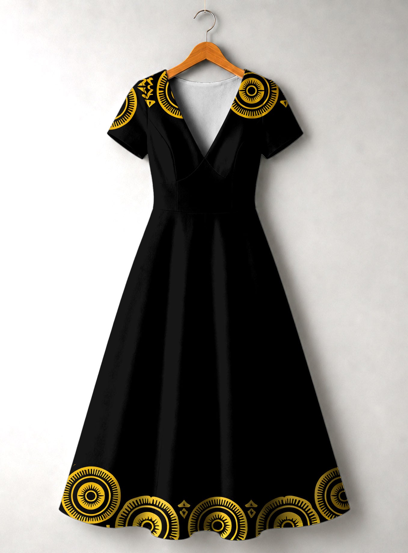 "Mamafo" Short Sleeve Maxi Dress