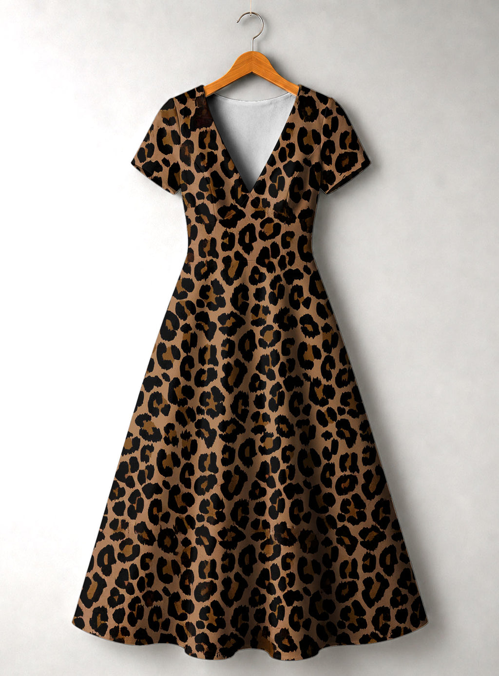 "Unstoppable" Brown Leopard Short Sleeve Maxi Dress Promo