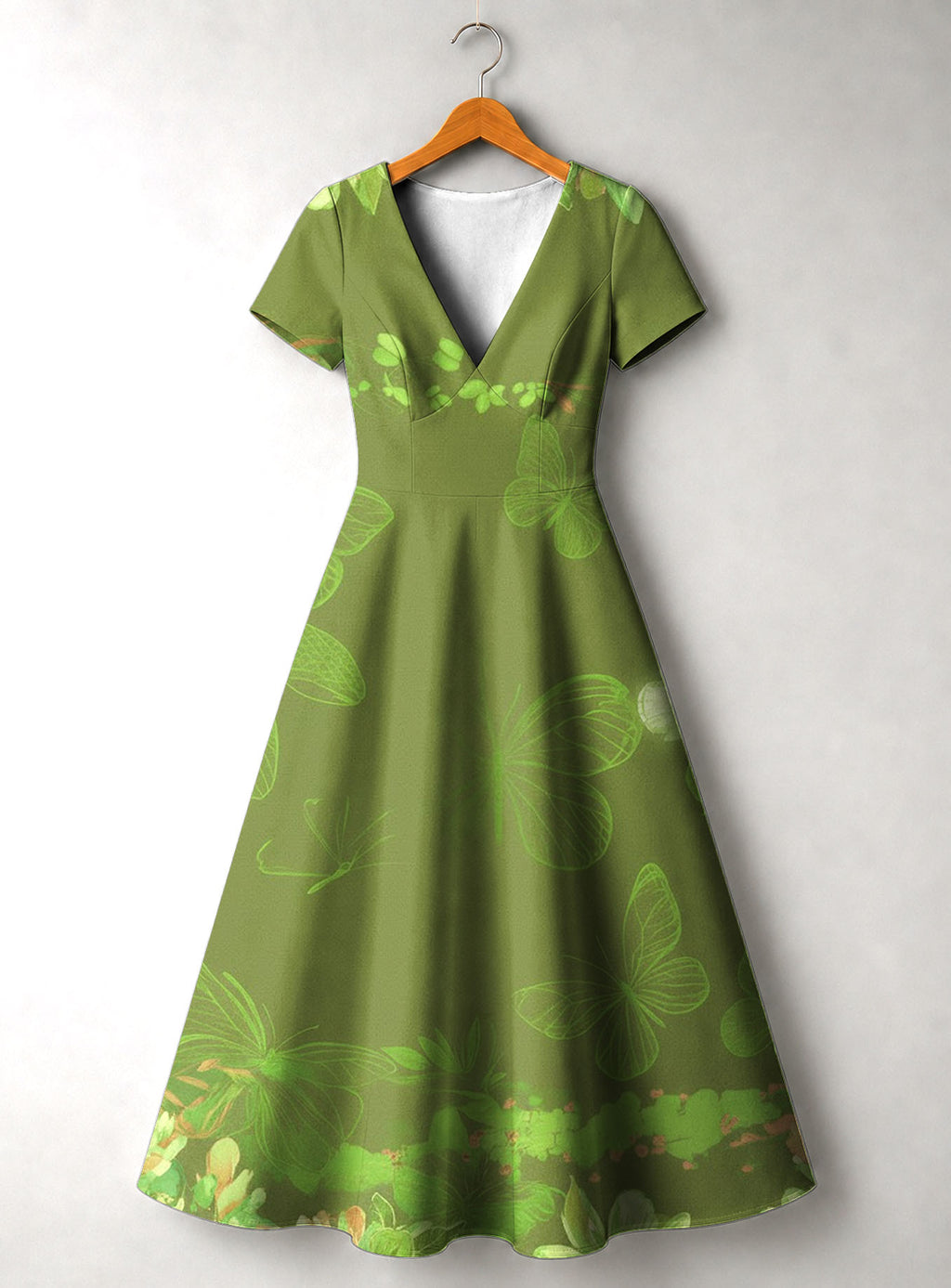 Green Orchid Short Sleeve Maxi Dress Promo