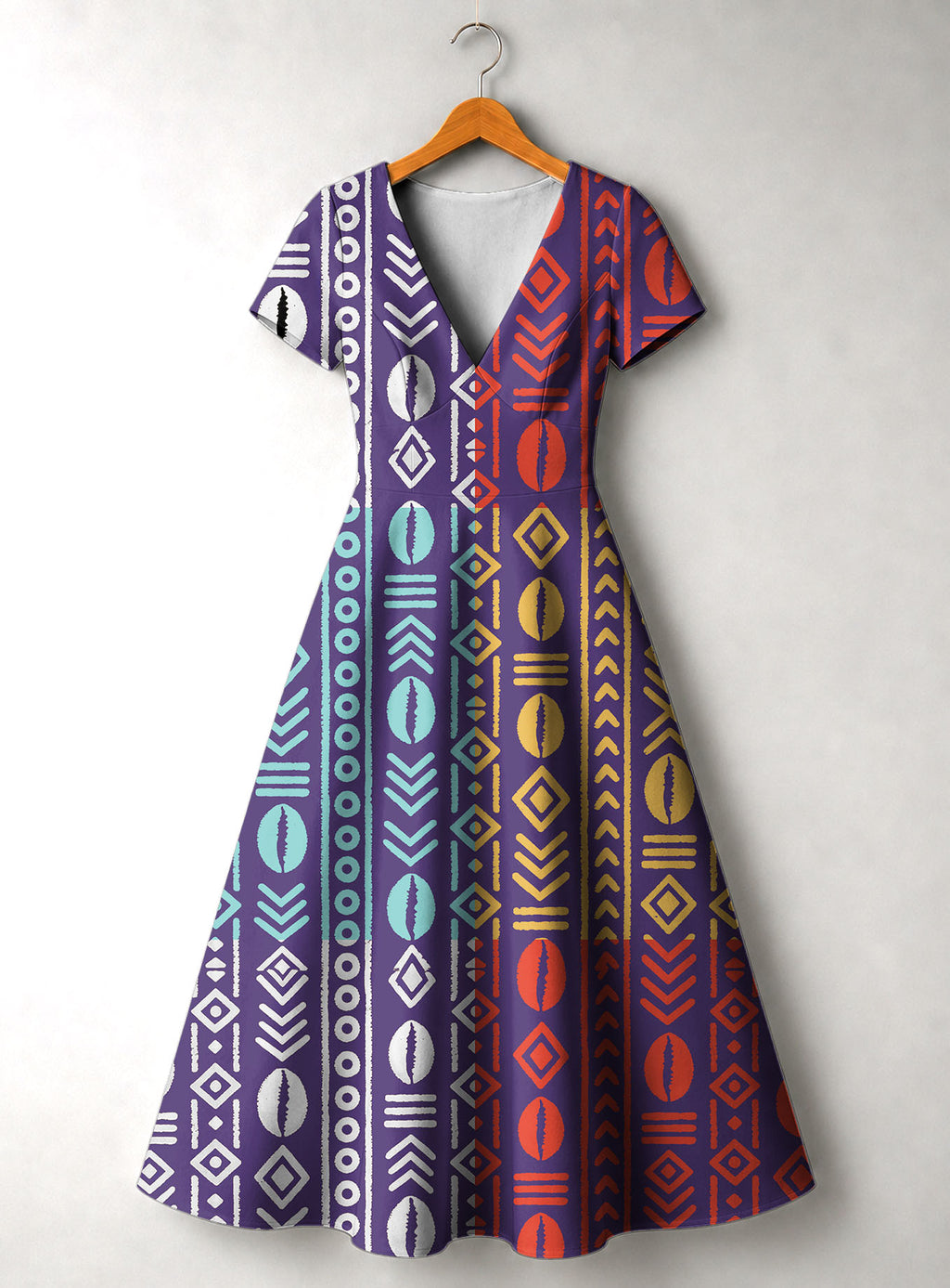 "Oshun Zamani" Short Sleeve Maxi Dress