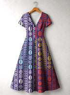 "Oshun Zamani" Short Sleeve Maxi Dress