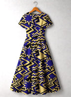 Royal Blue Sheba Short Sleeve Maxi Dress