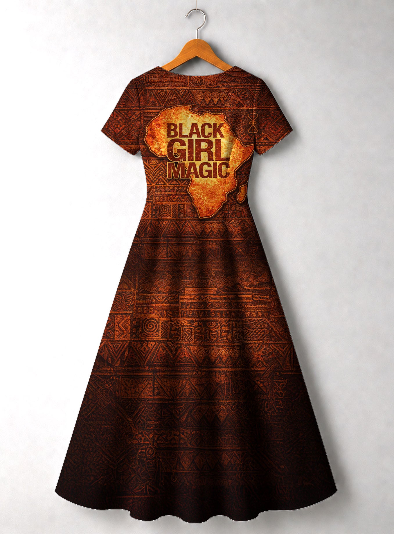 Black Girl Magic Short Sleeve Maxi Dress