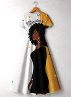 Feeling Blacknificient Short Sleeve Maxi Dress Promo