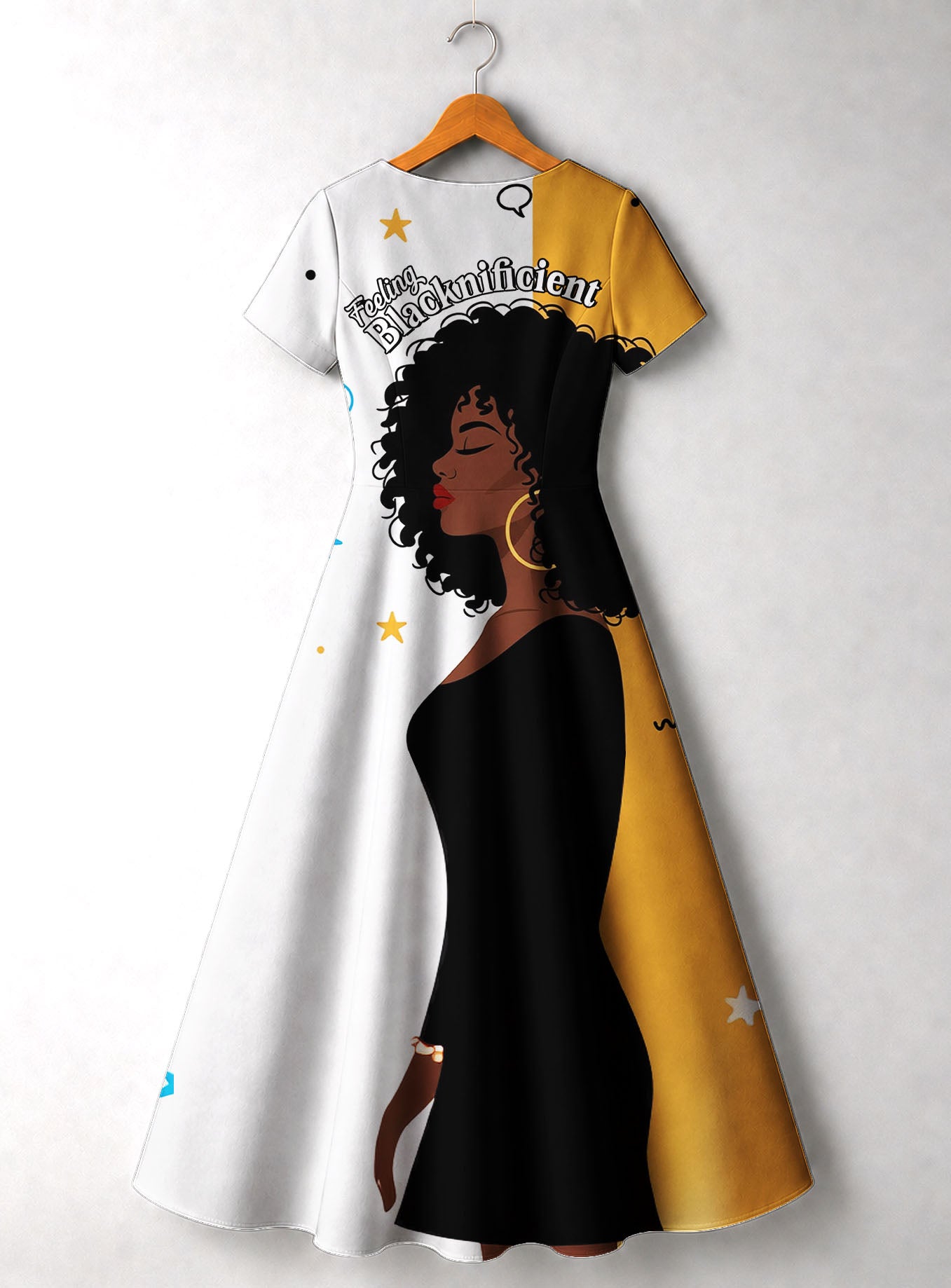 Feeling Blacknificient Short Sleeve Maxi Dress